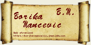 Borika Mančević vizit kartica